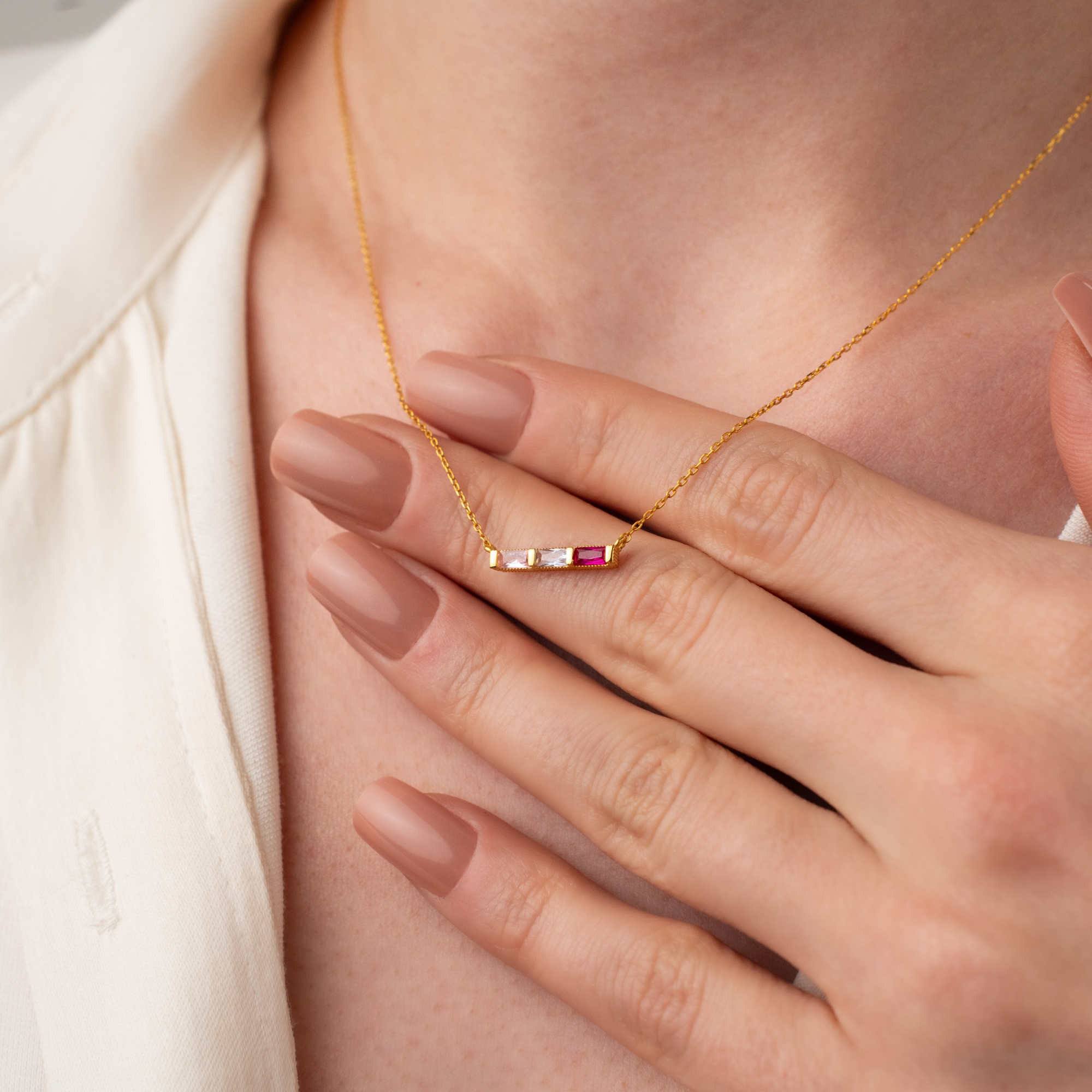 Solitaire Birthstone Drop Necklace