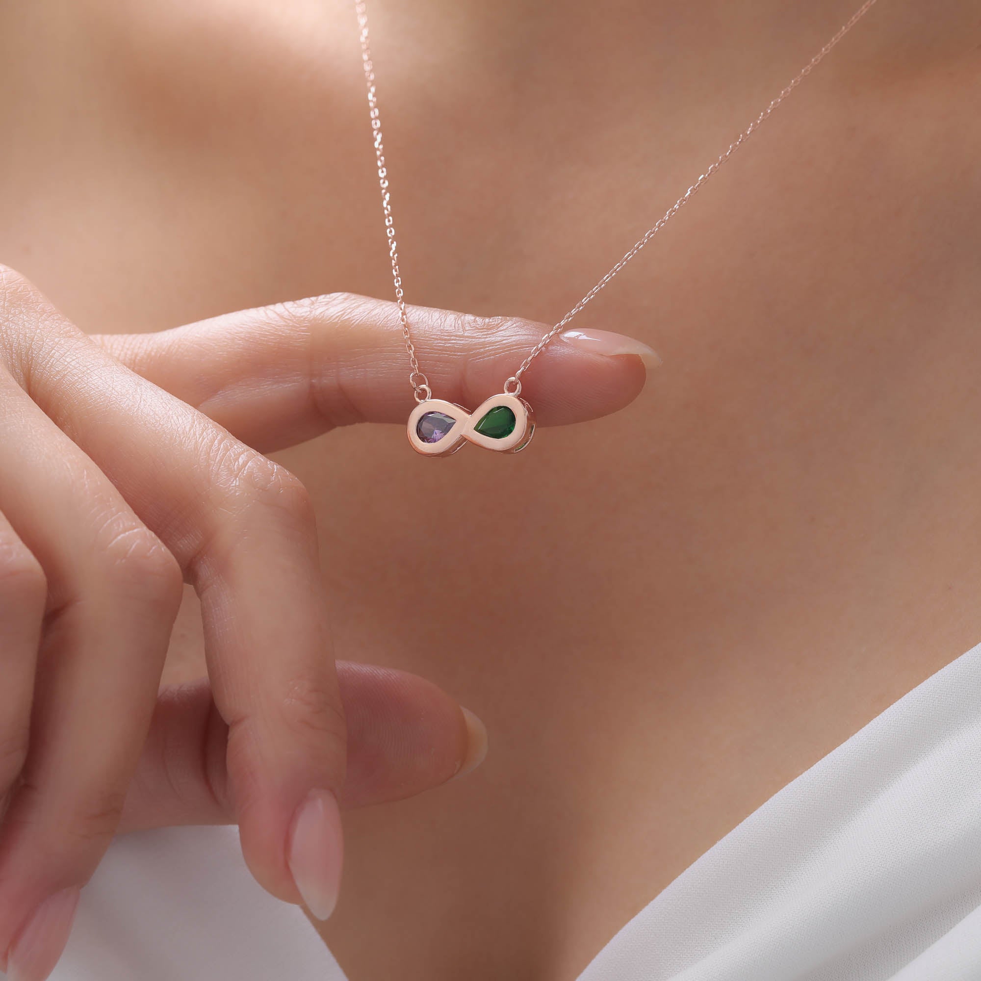 Personalized Infinity Birthstone Necklace
