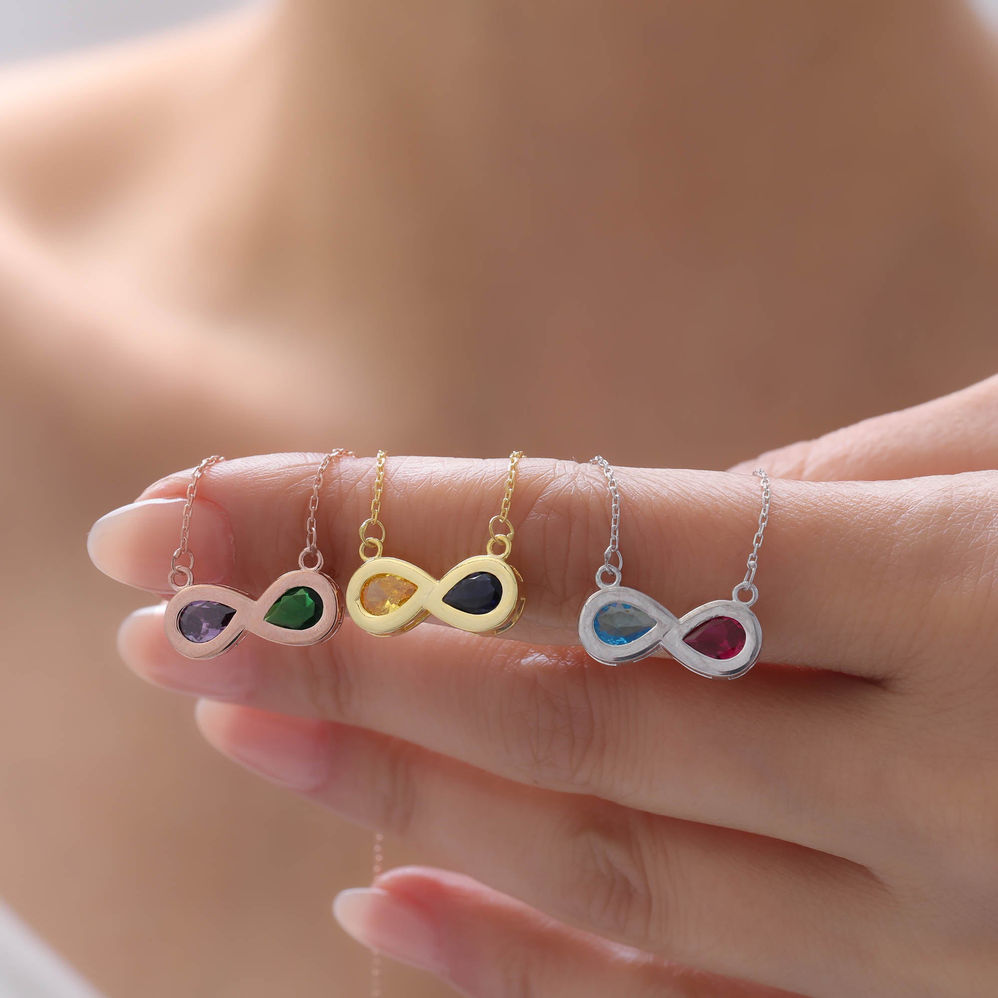Personalized Infinity Birthstone Necklace
