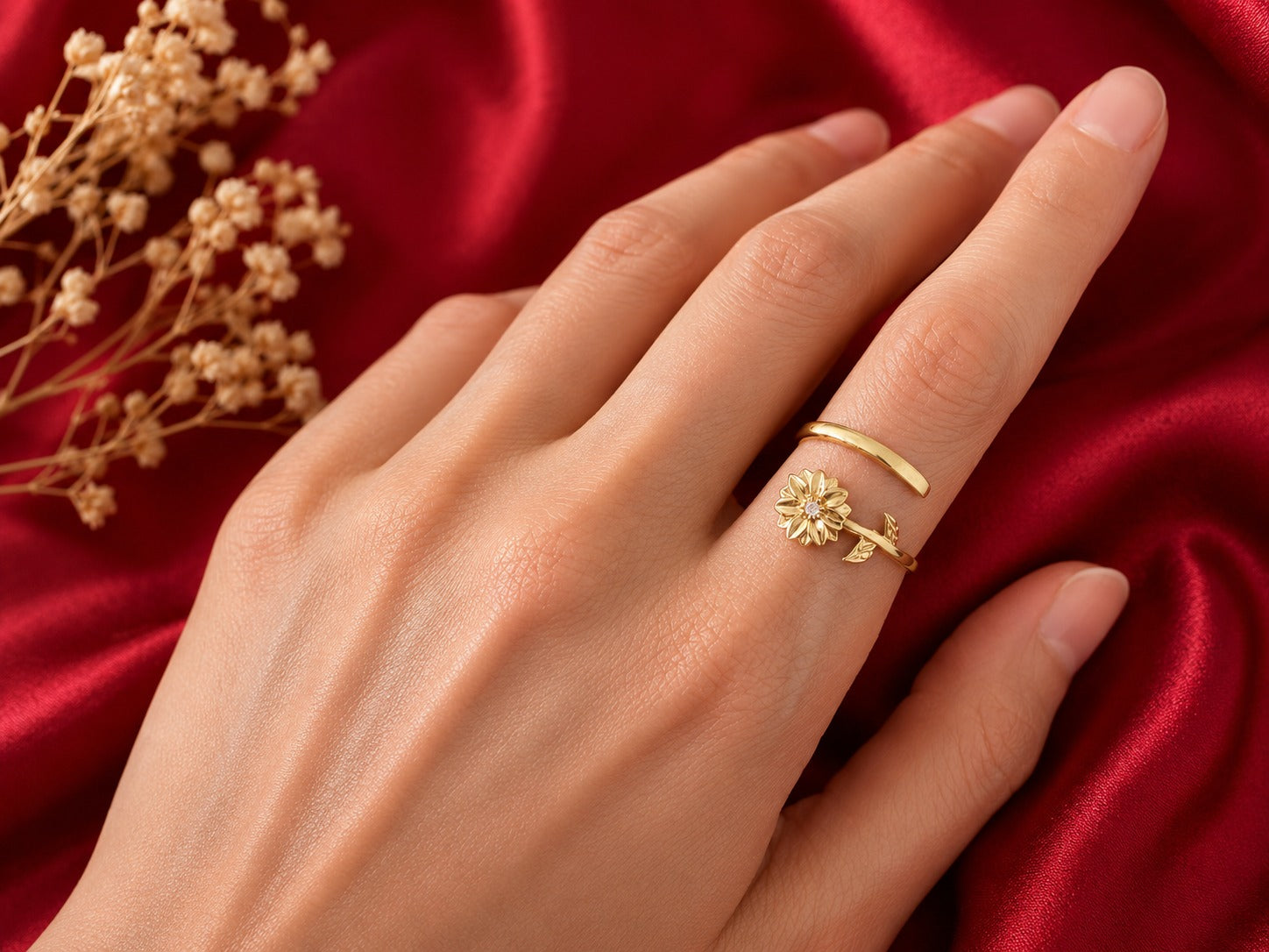 April Birth Flower Ring – Daisy & Diamond