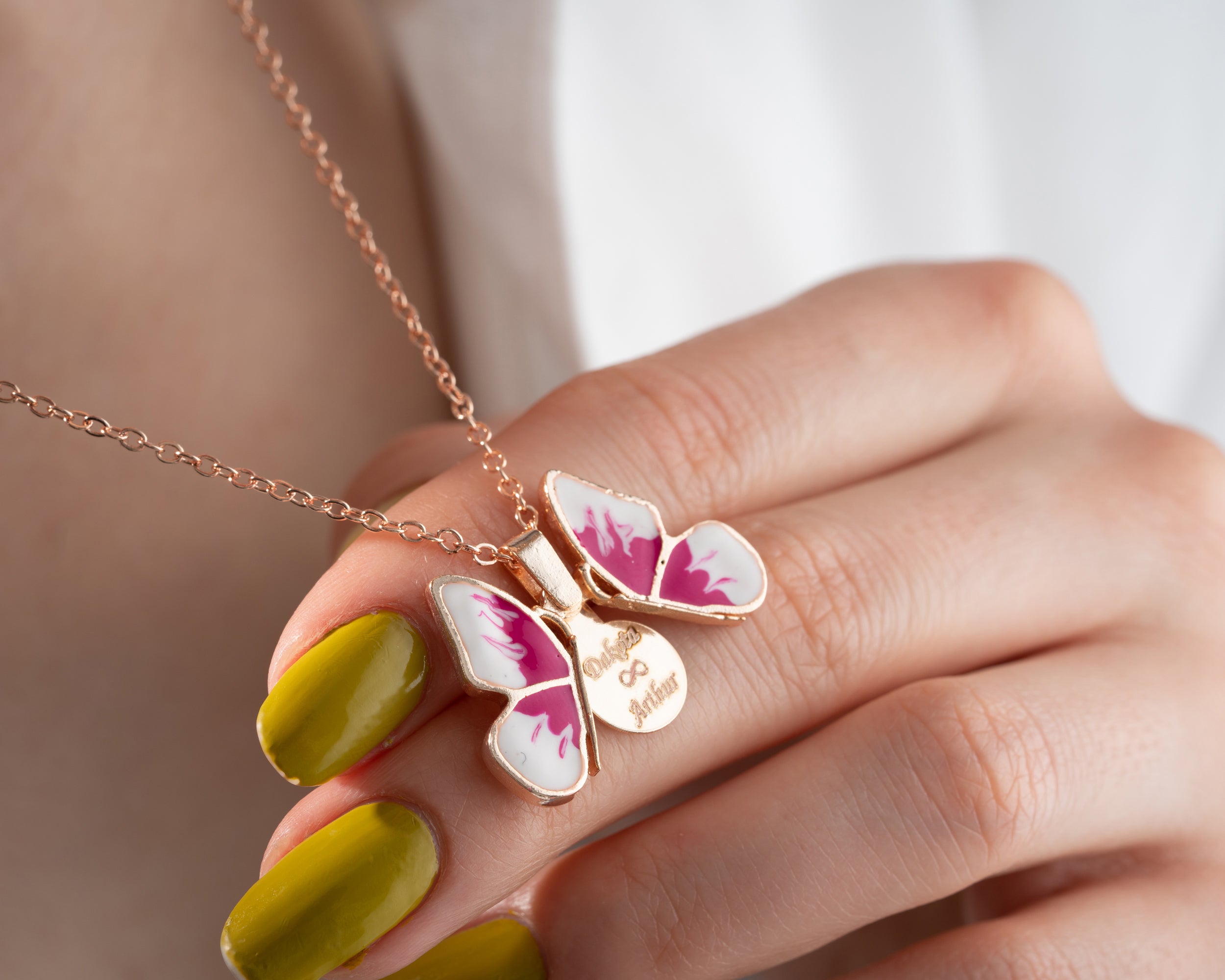 Secret Message Butterfly Locket Necklace
