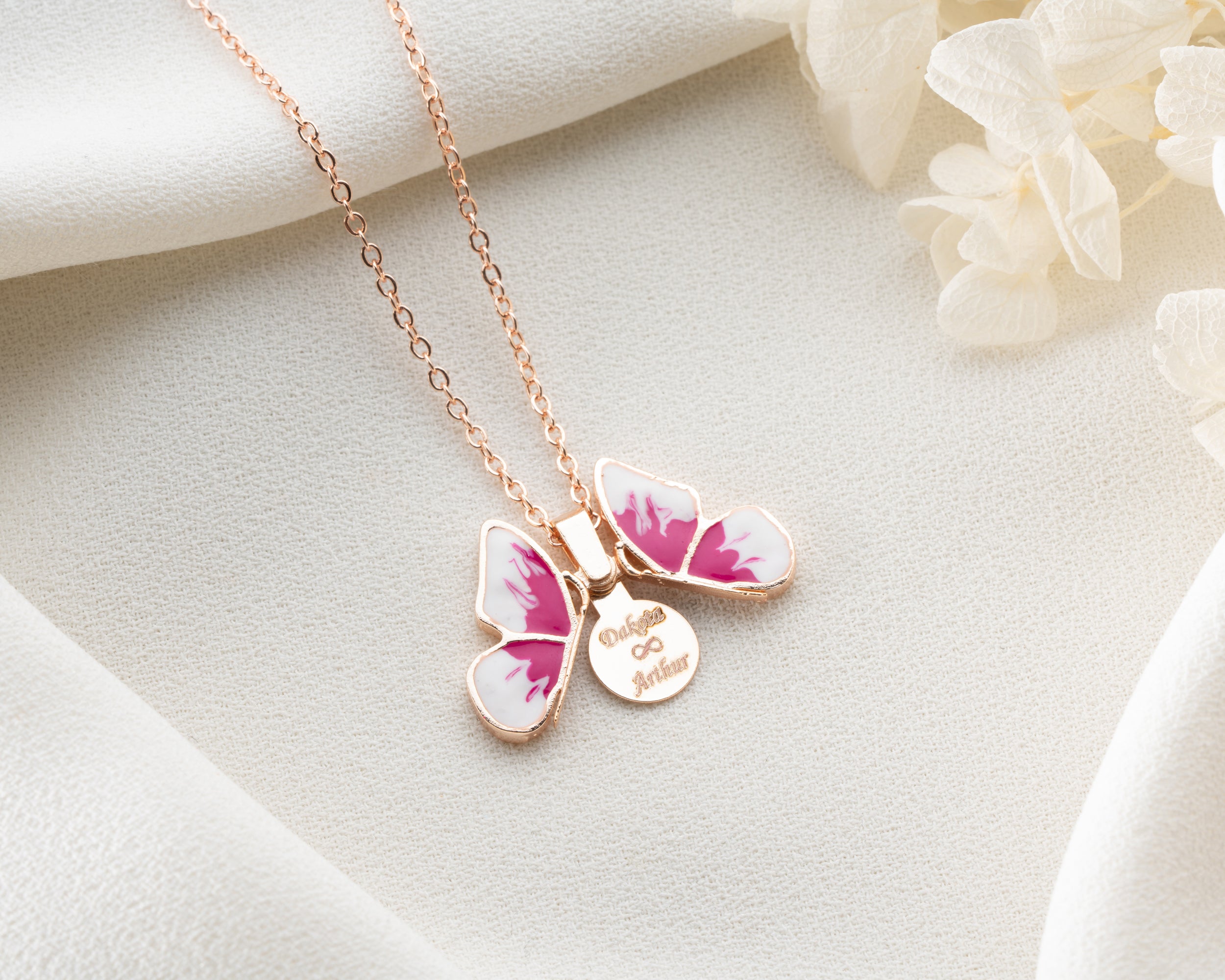Secret Message Butterfly Locket Necklace