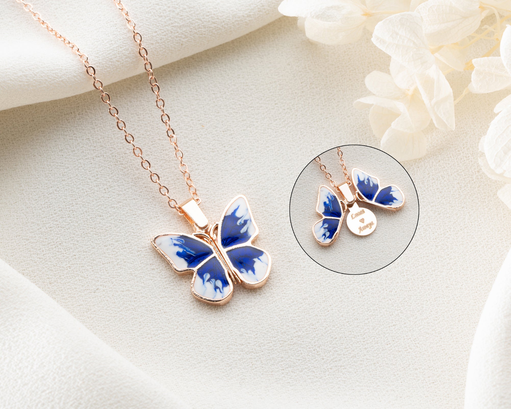 Secret Message Butterfly Locket Necklace