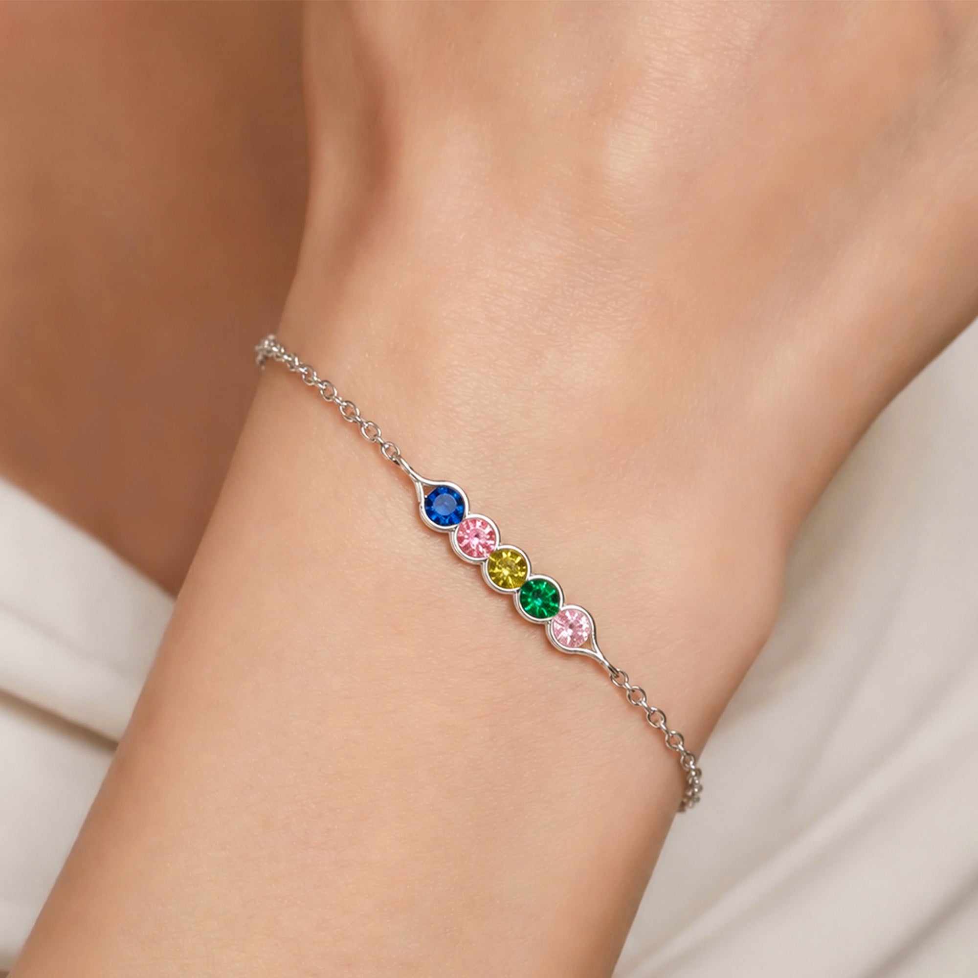 Double Baguette Birthstone Bracelet