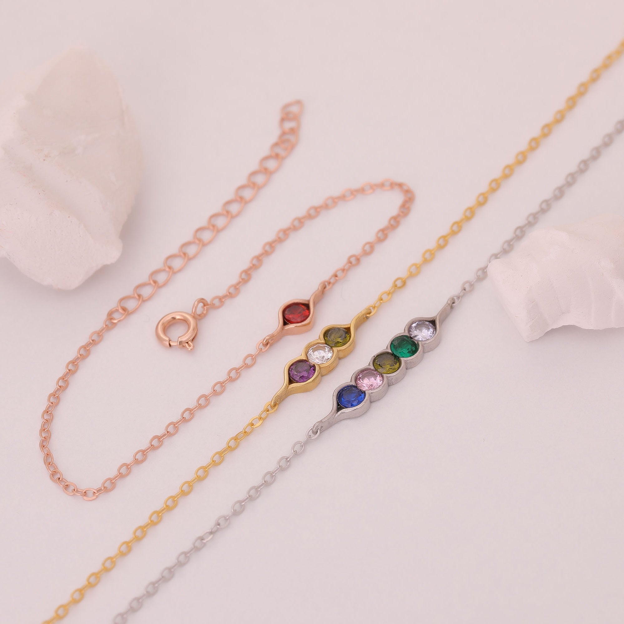 Double Baguette Birthstone Bracelet