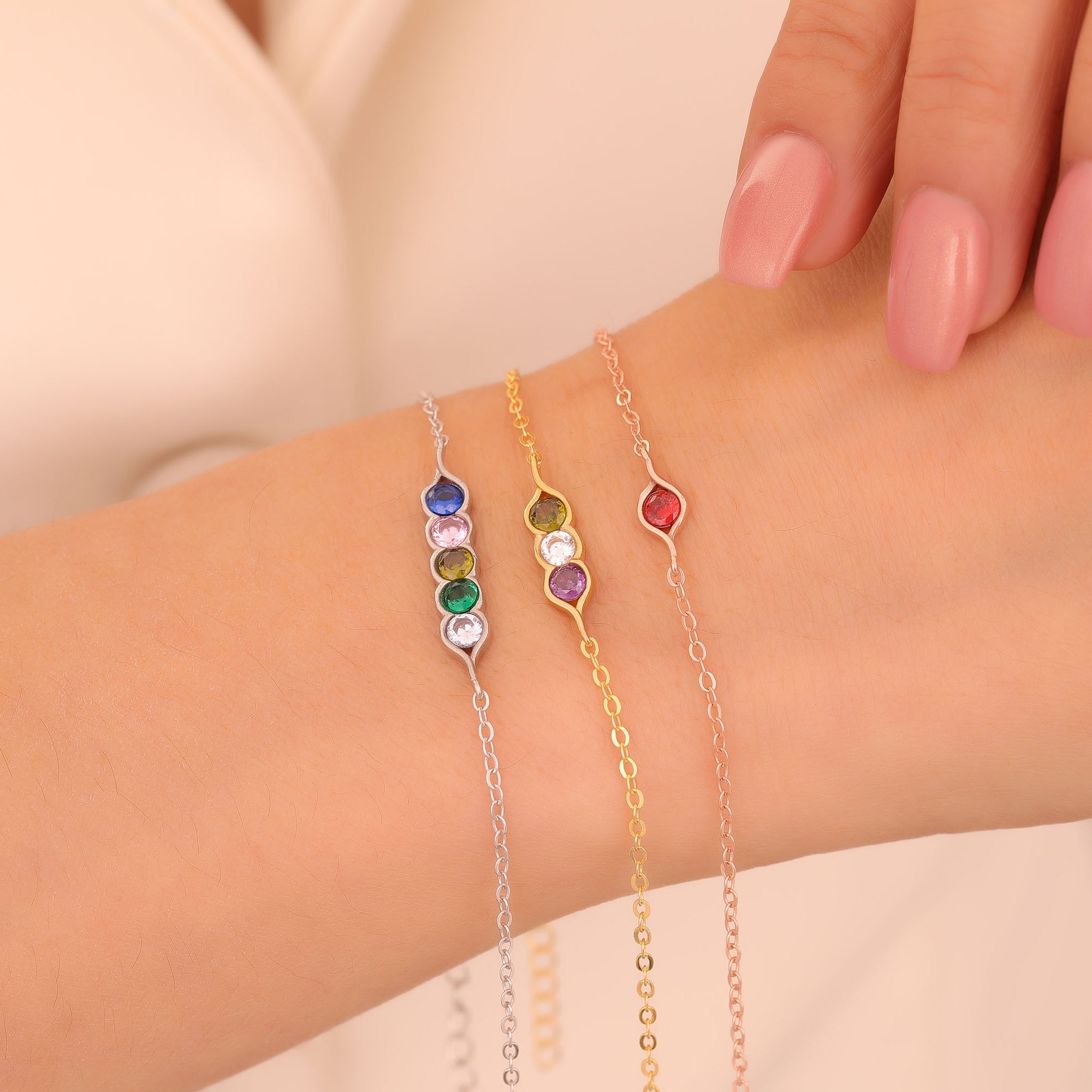 Double Baguette Birthstone Bracelet