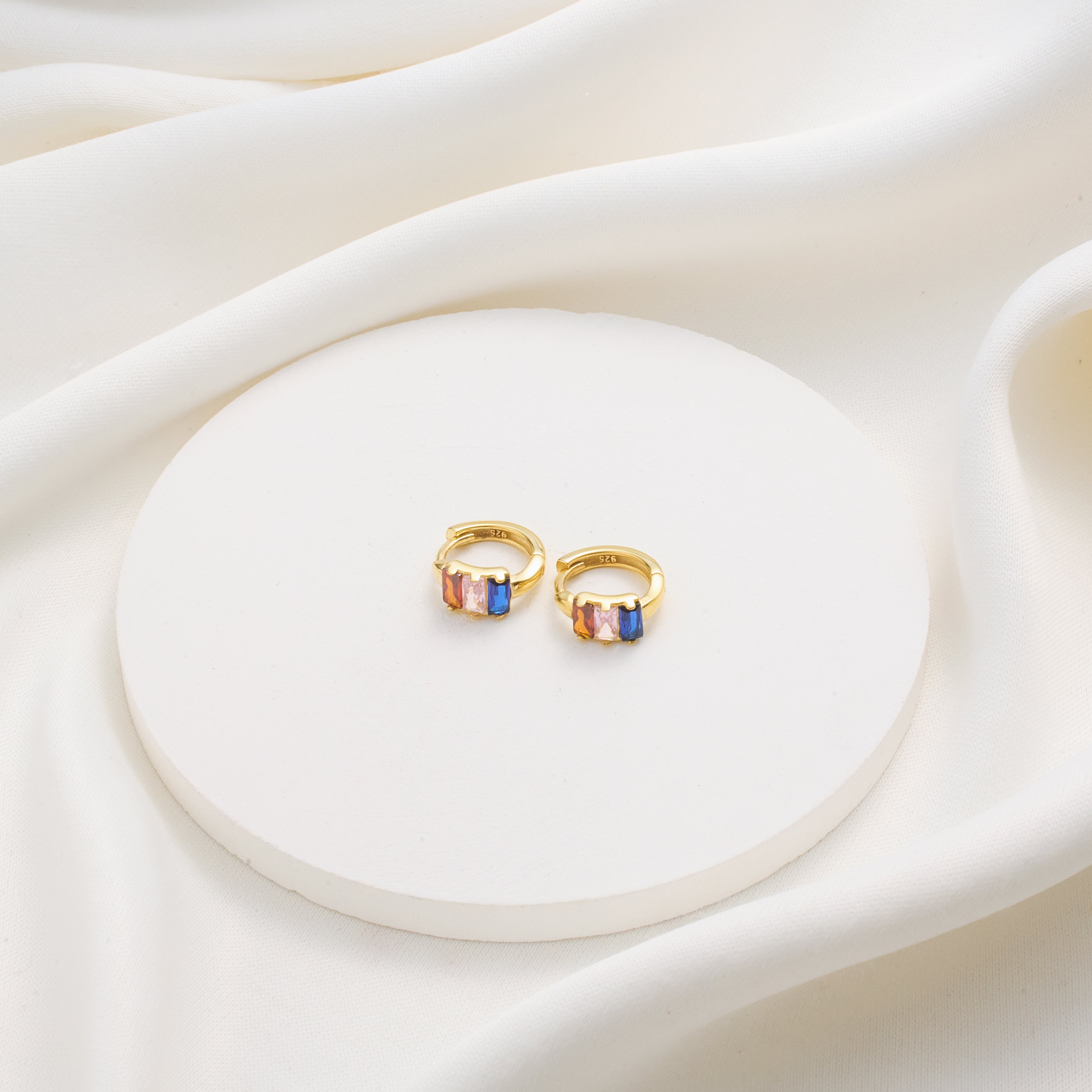 Personalized Birthstone Huggie Hoop Earrings
