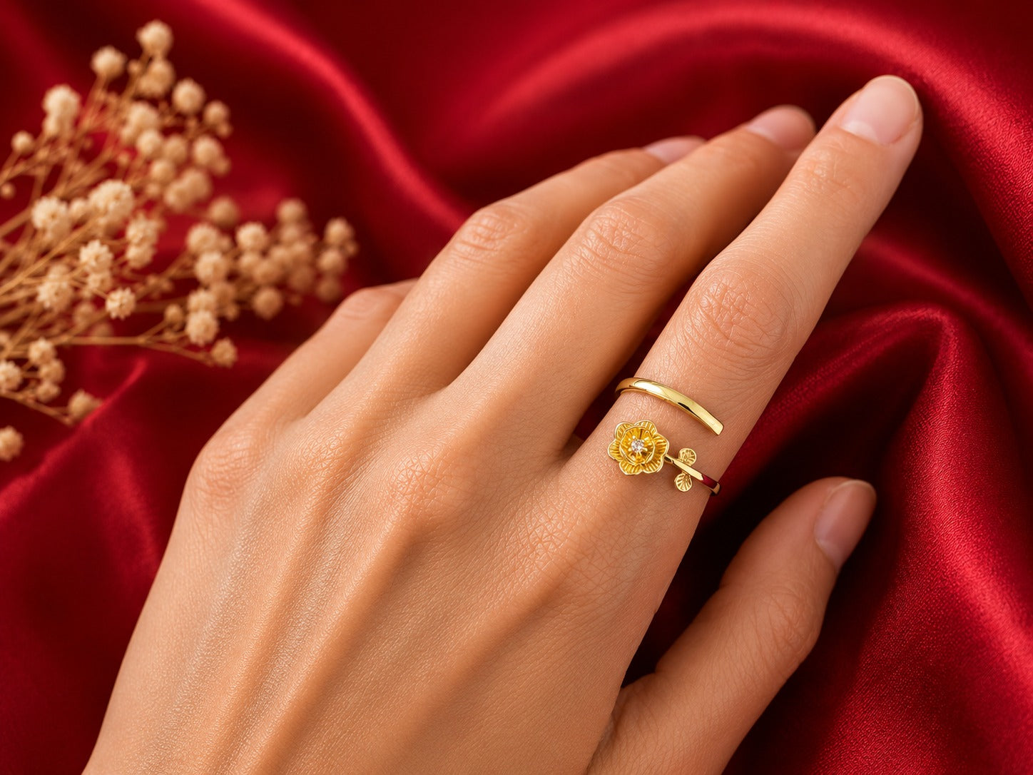 June Birth Flower Ring – Rose & Alexandrite