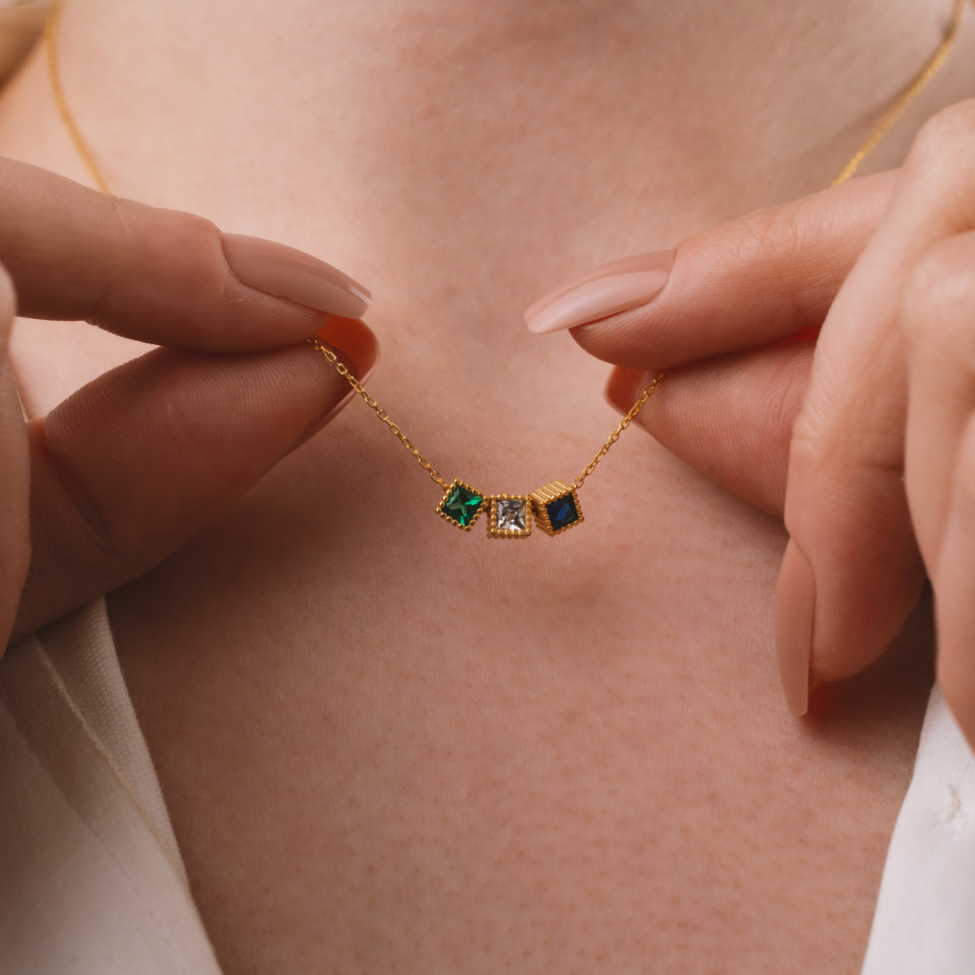 Custom Family Birthstone Necklace