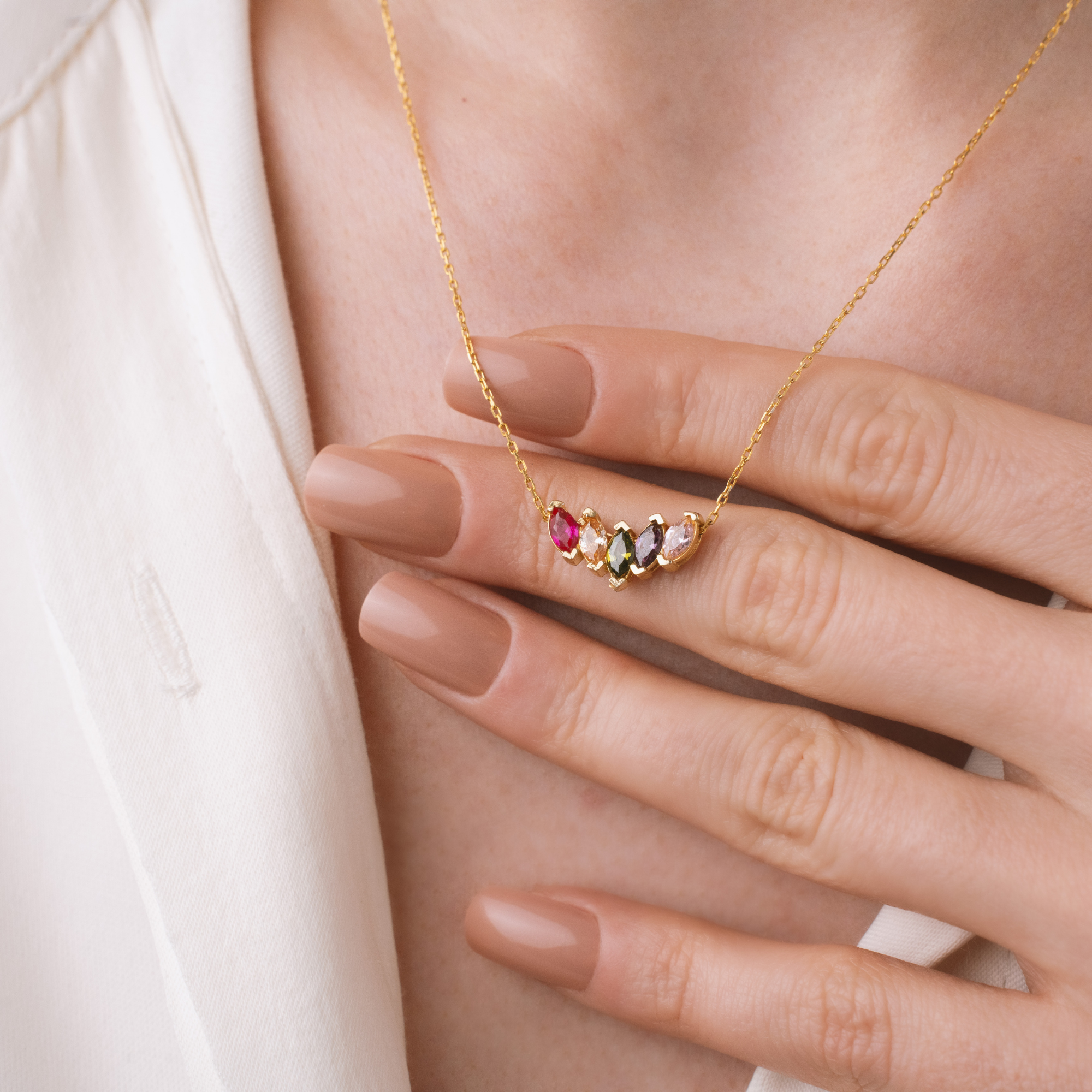 Minimalist Birthstone Pendant Necklace