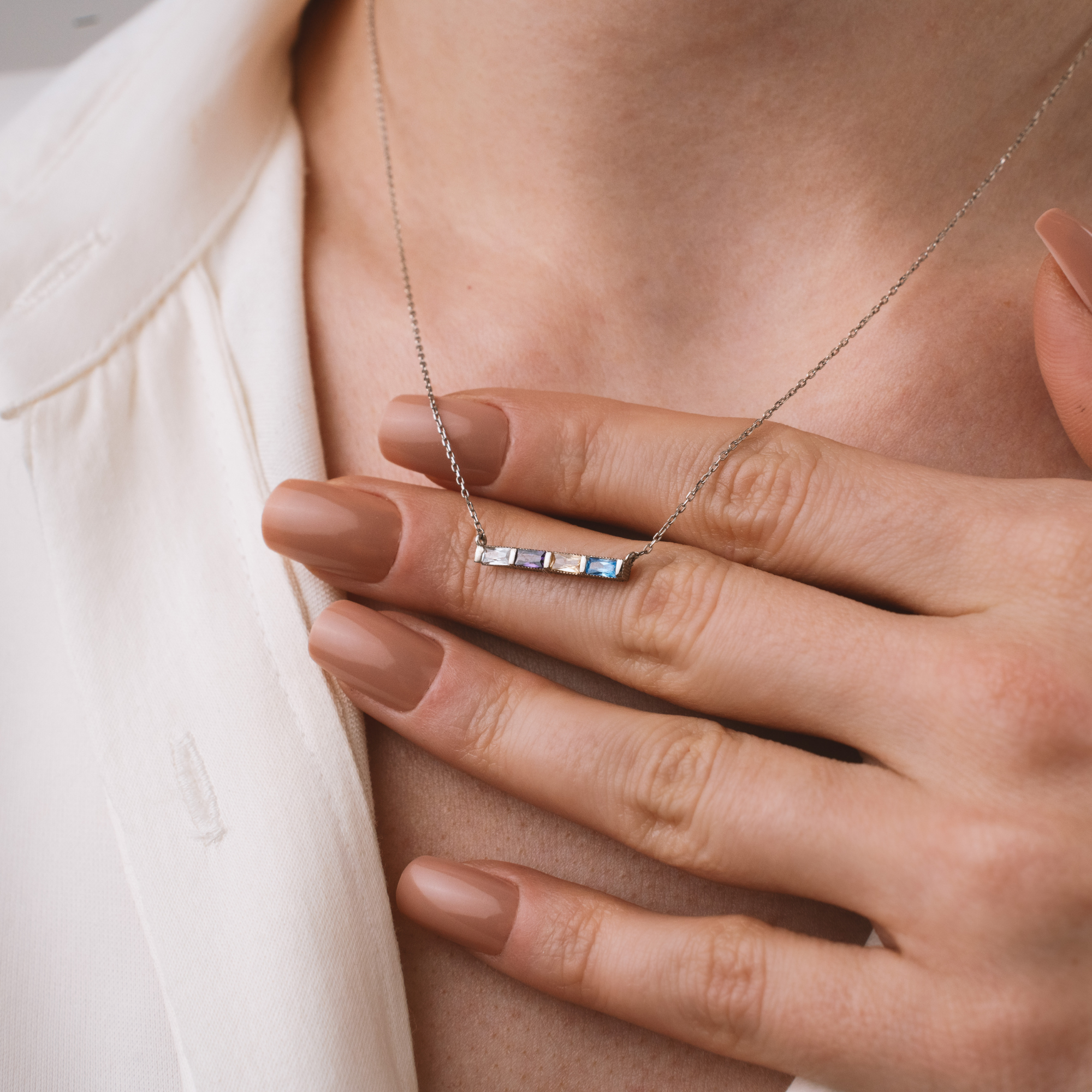Solitaire Birthstone Drop Necklace