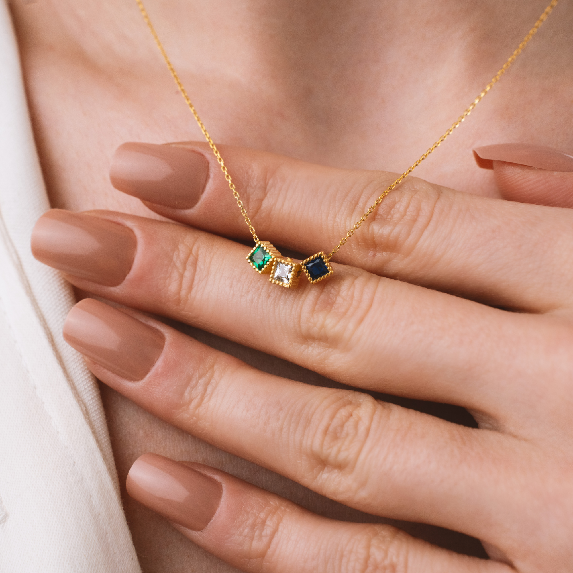 Custom Family Birthstone Necklace