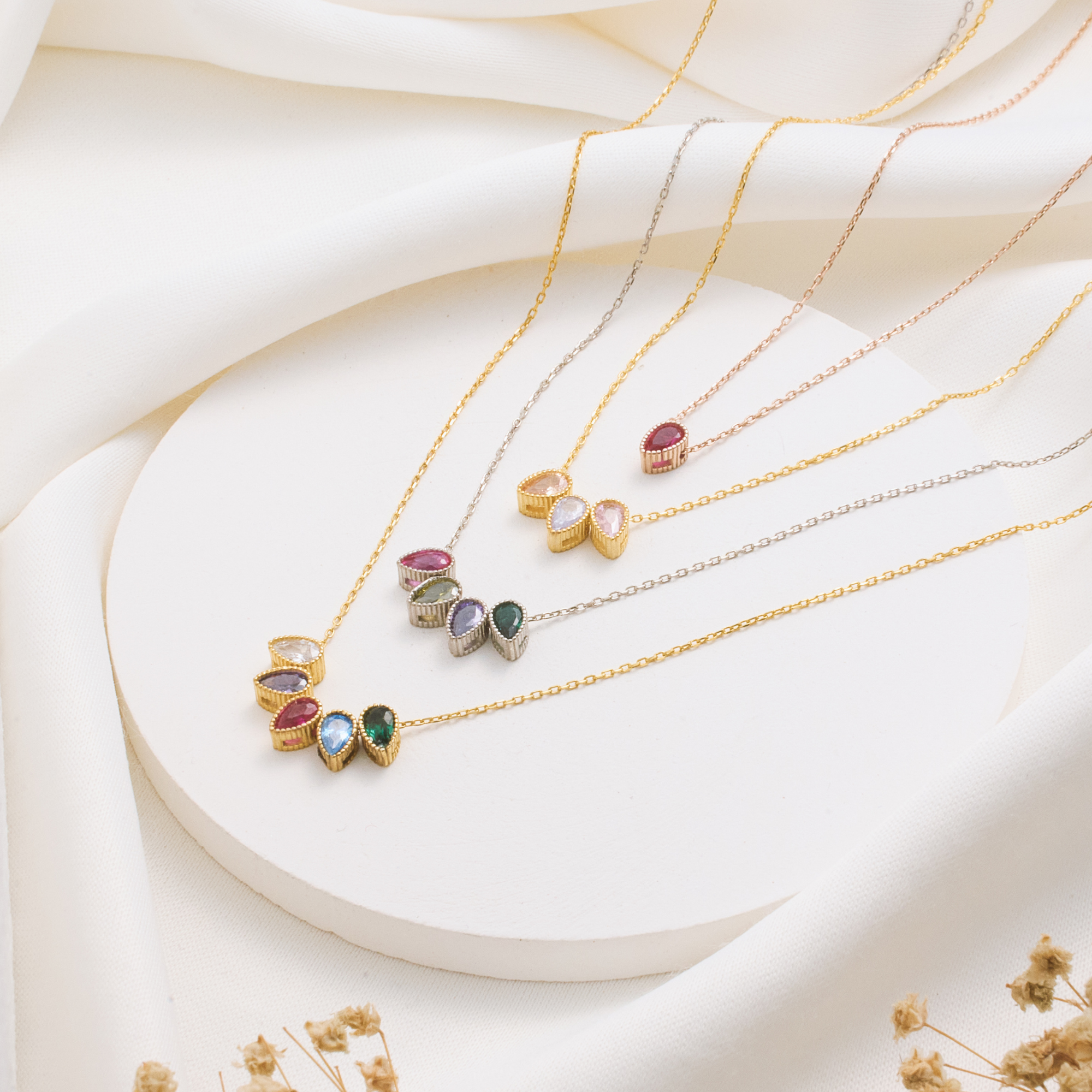 Family Birthstone Bar Necklace