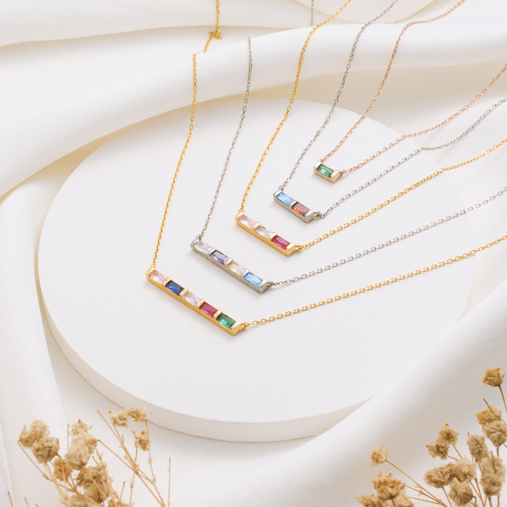 Solitaire Birthstone Drop Necklace