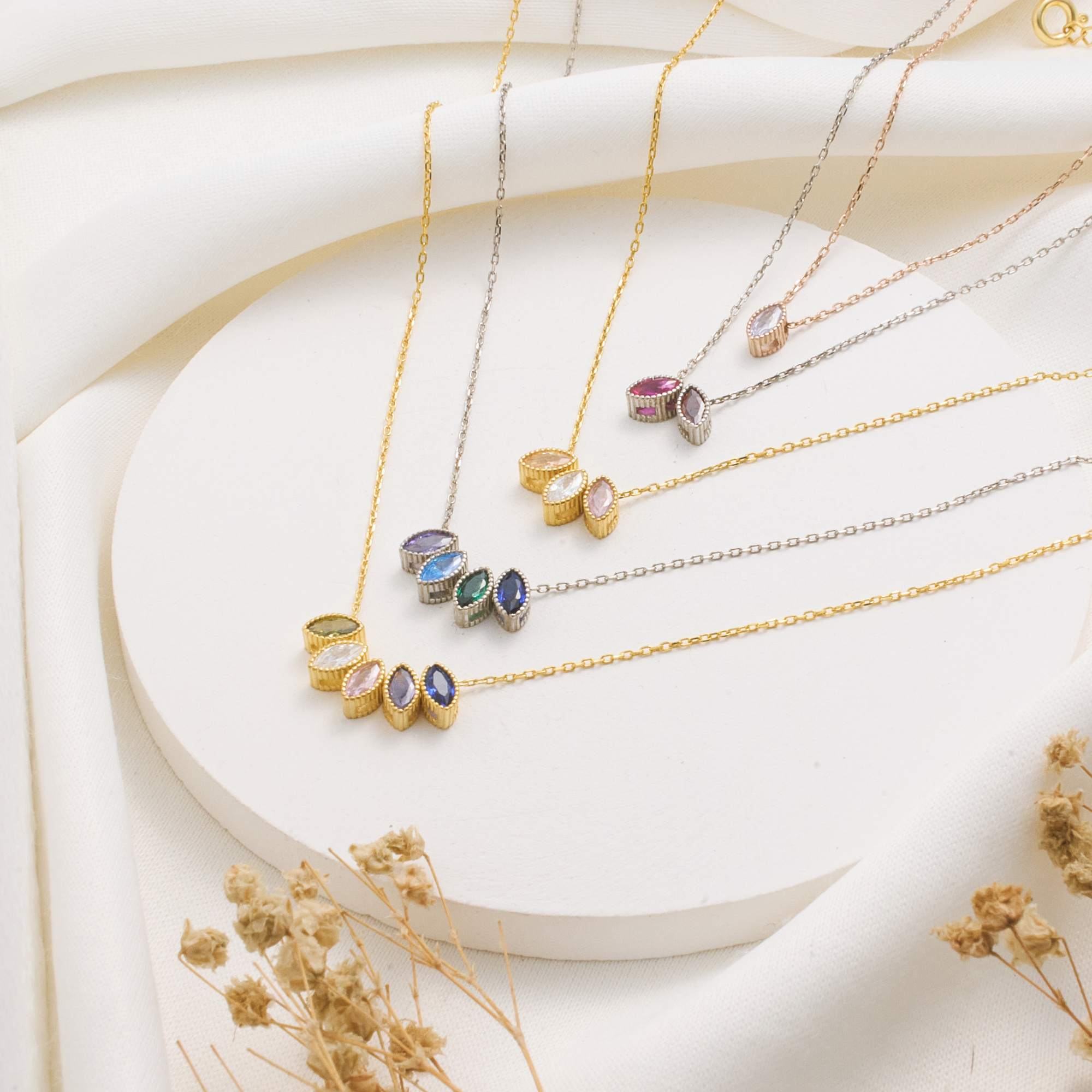 Custom Family Birthstone Necklace