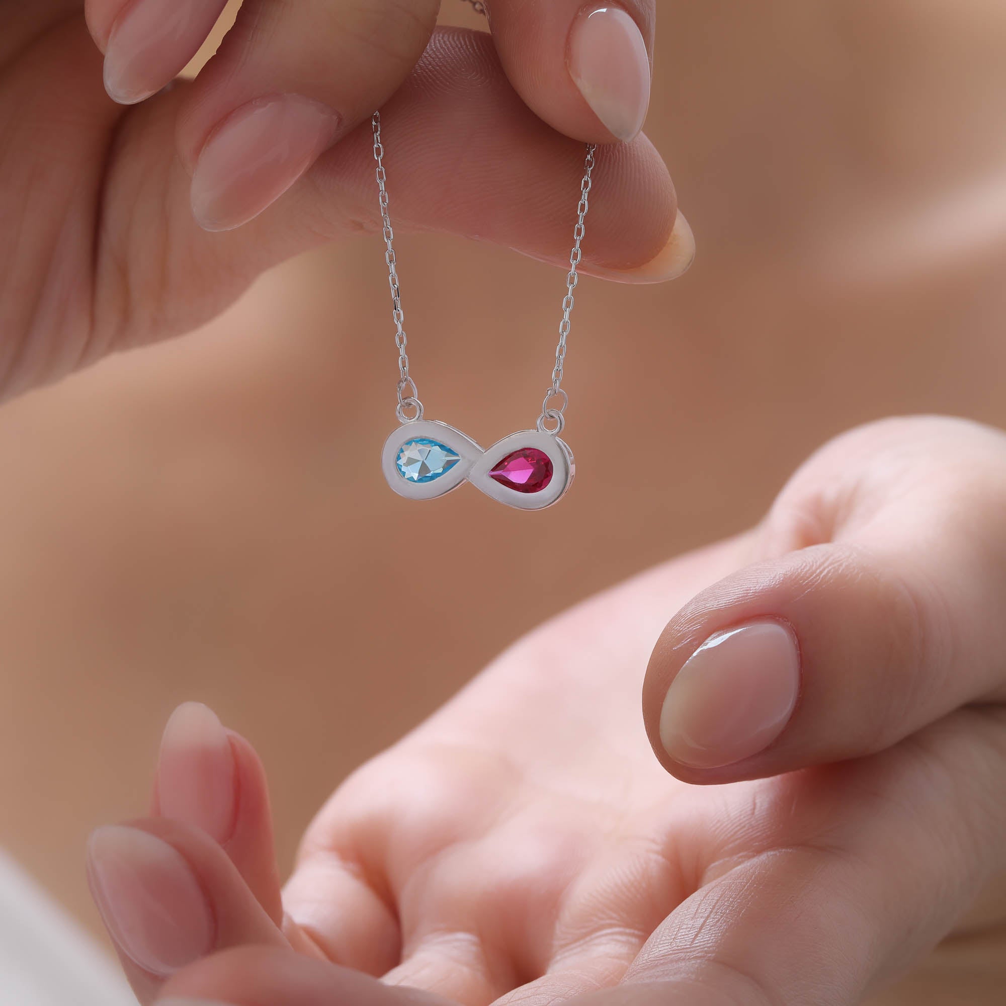 Personalized Infinity Birthstone Necklace