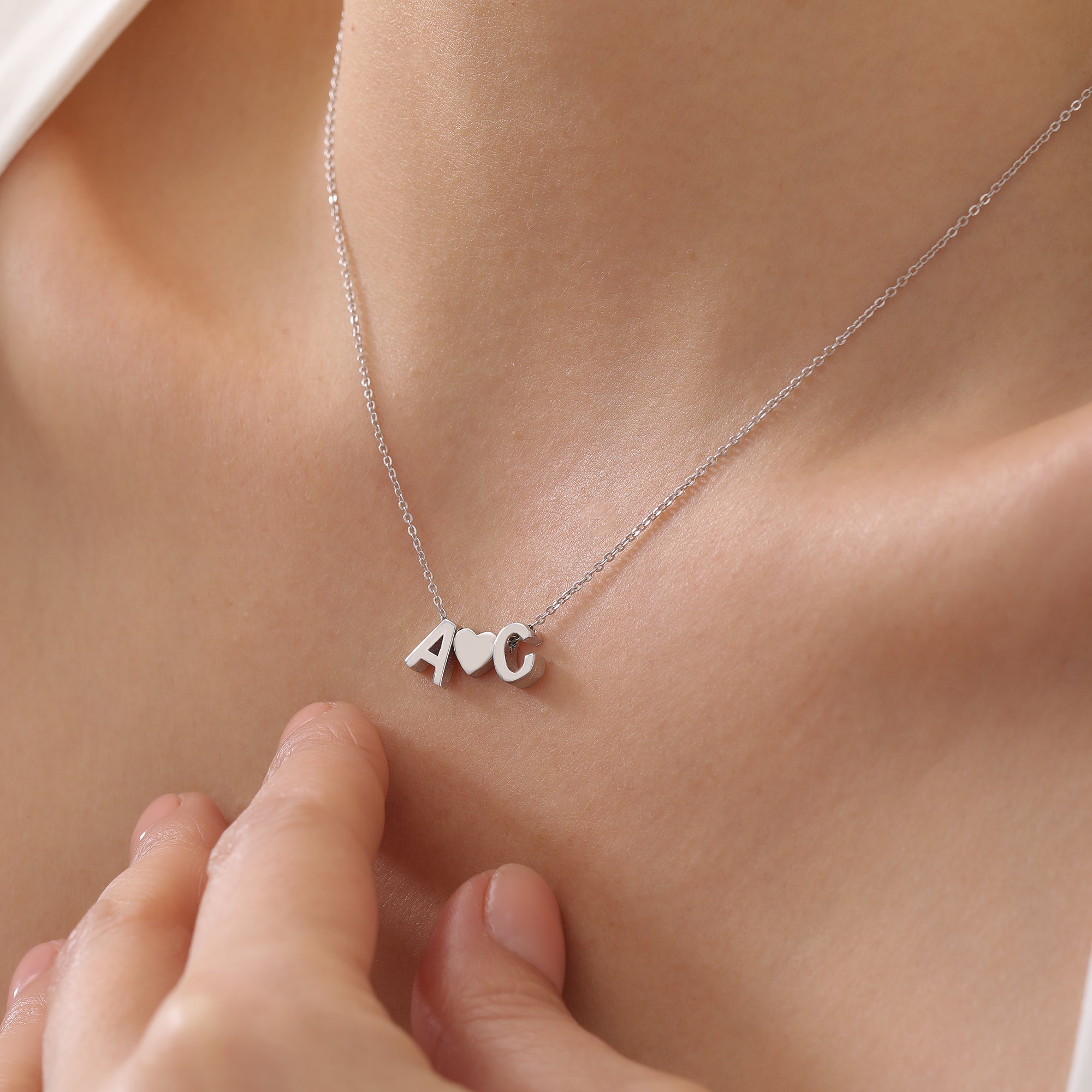 Personalized Initial and Heart Necklace