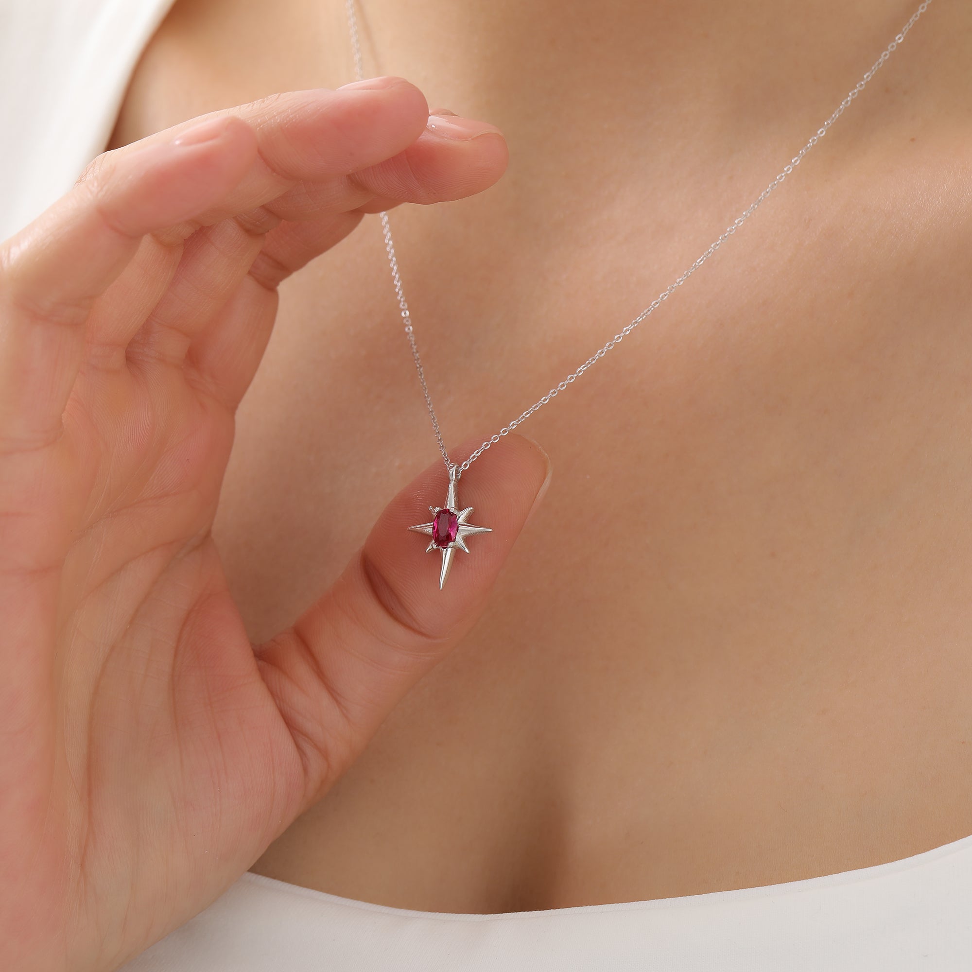 North Star Birthstone Necklace