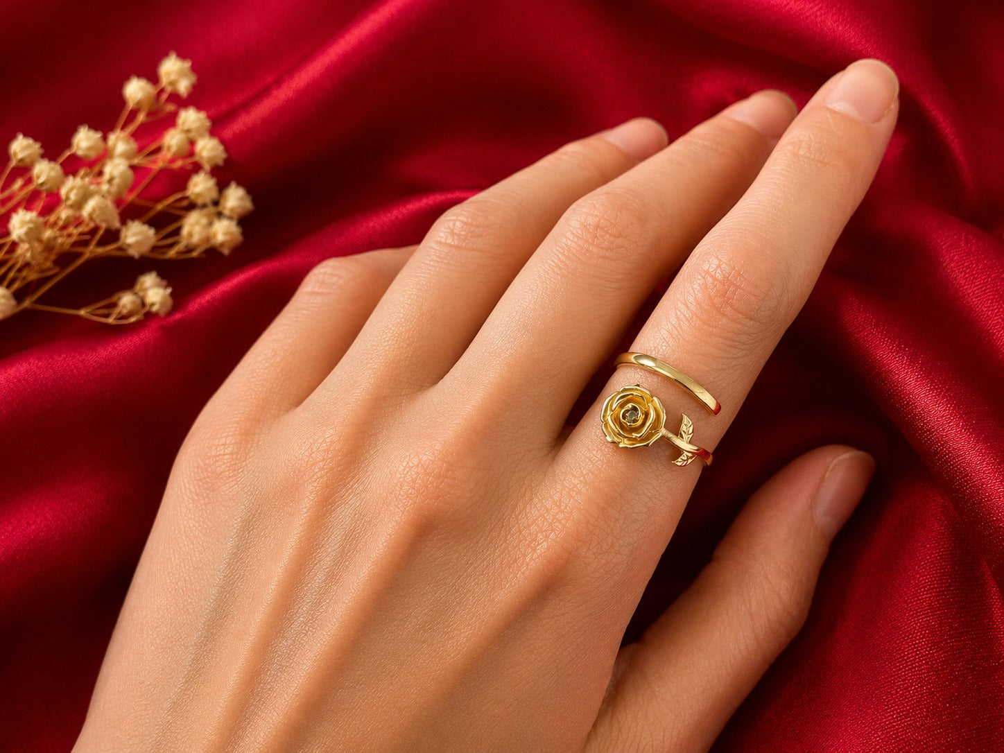June Birth Flower Ring – Rose & Alexandrite
