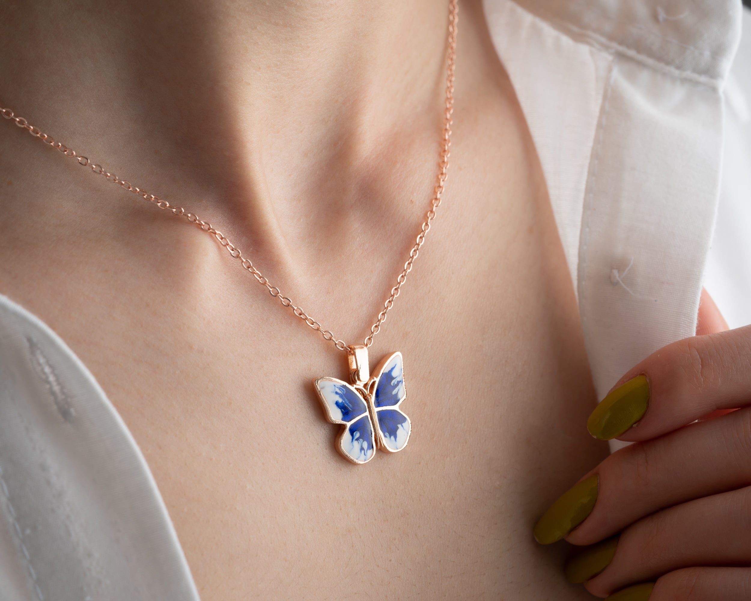 Secret Message Butterfly Locket Necklace
