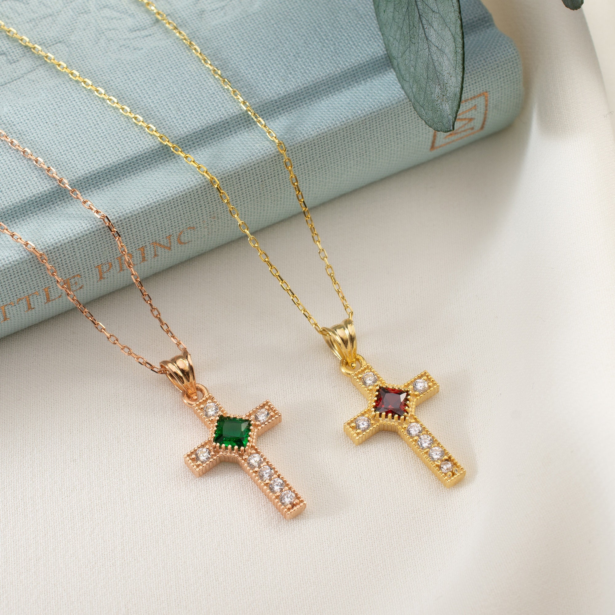 Cross & Birthstone Necklace