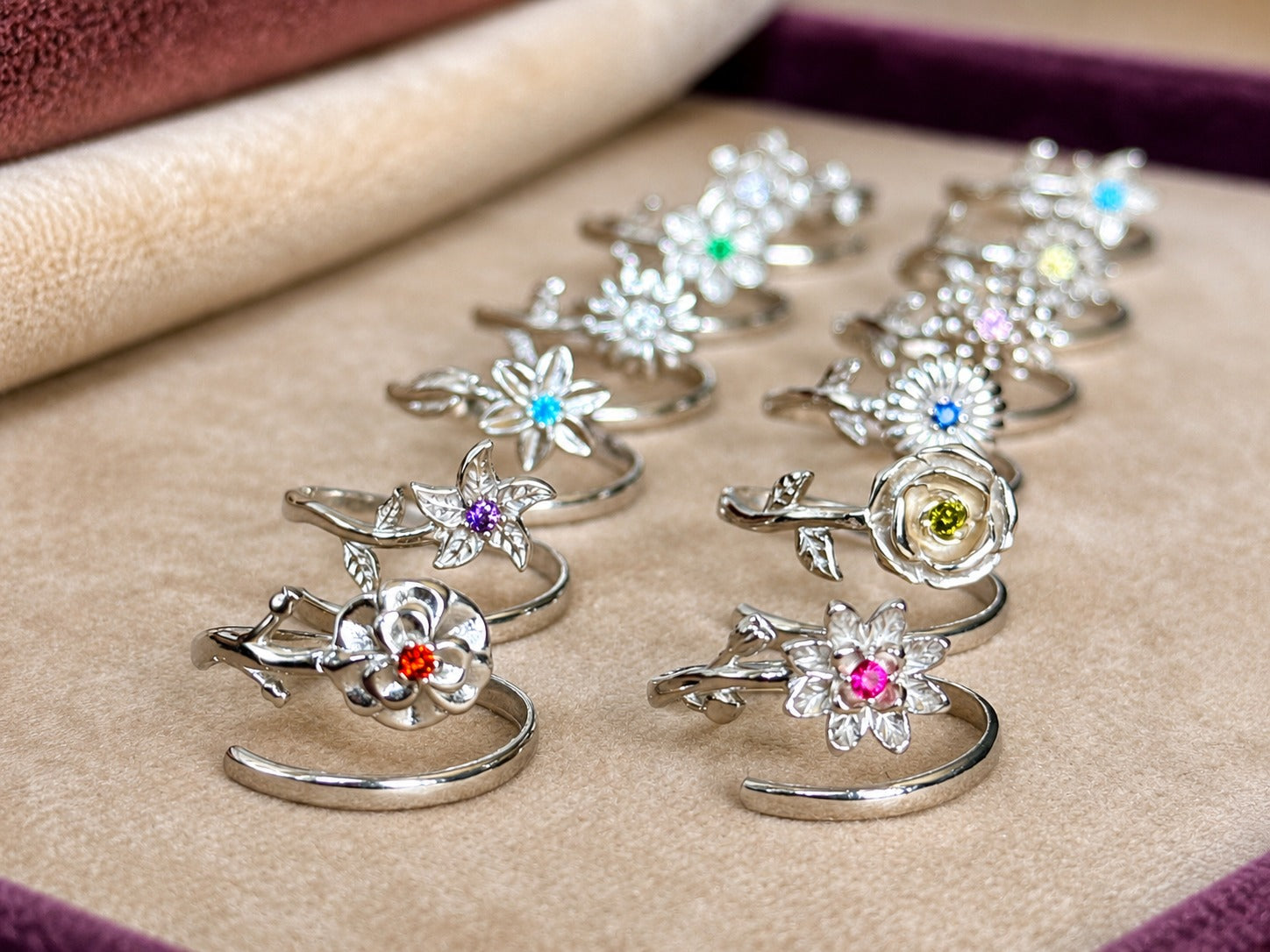 Birth Flower Ring collection — all 12 months, Stellera & Co.