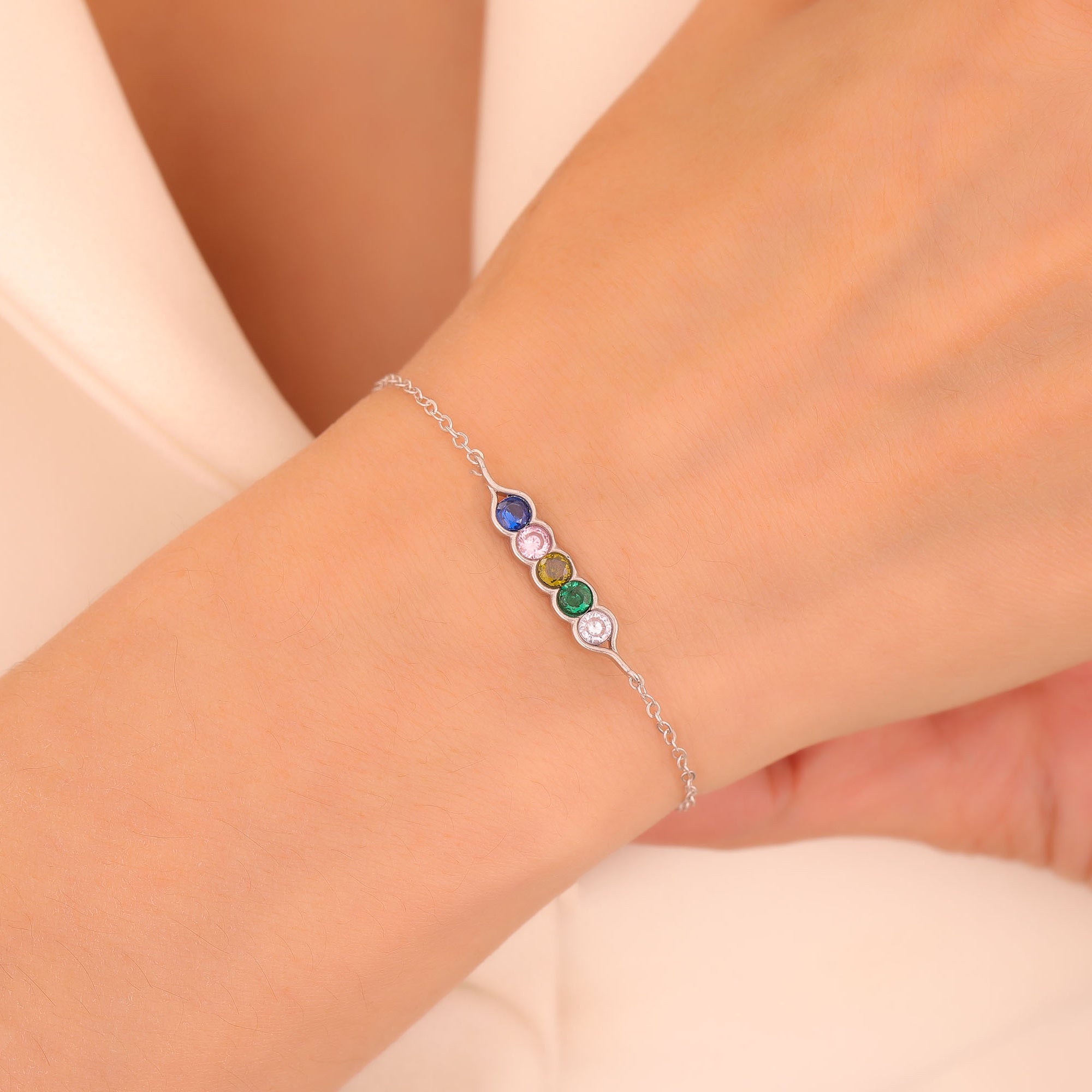 Double Baguette Birthstone Bracelet