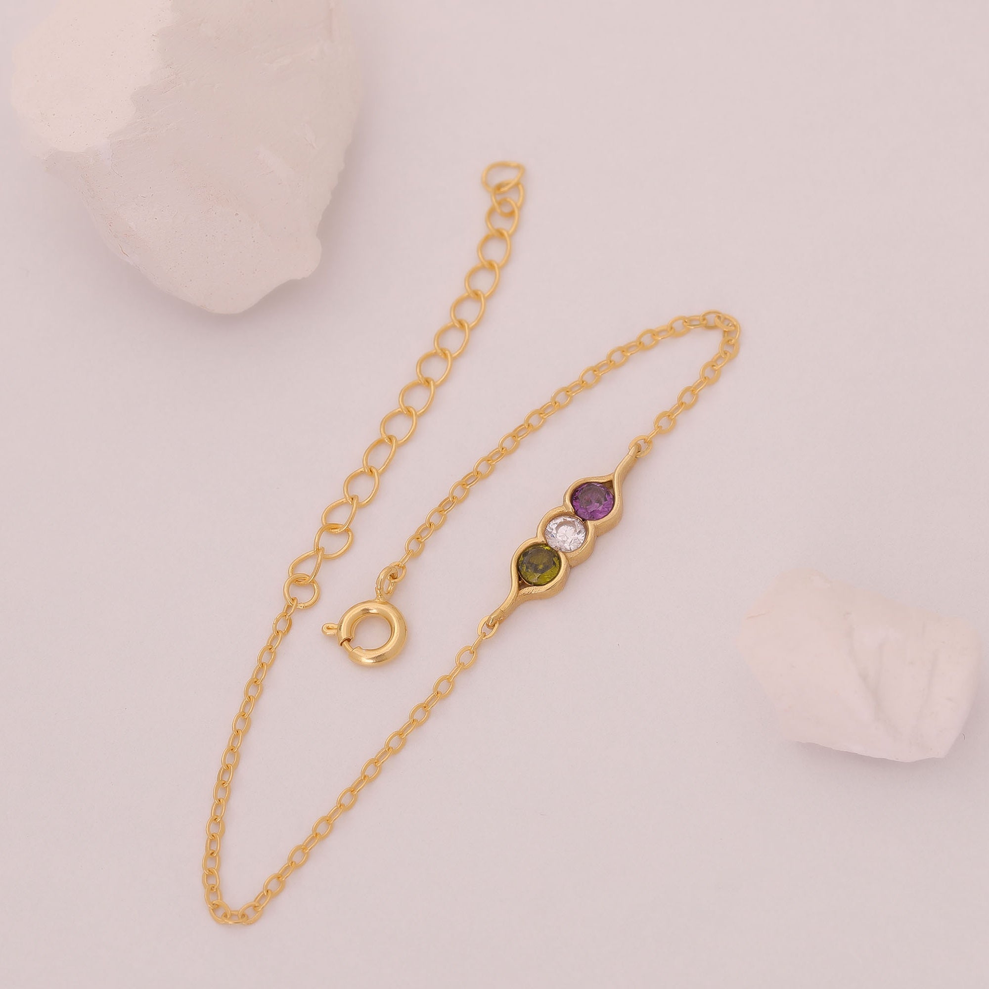 Double Baguette Birthstone Bracelet