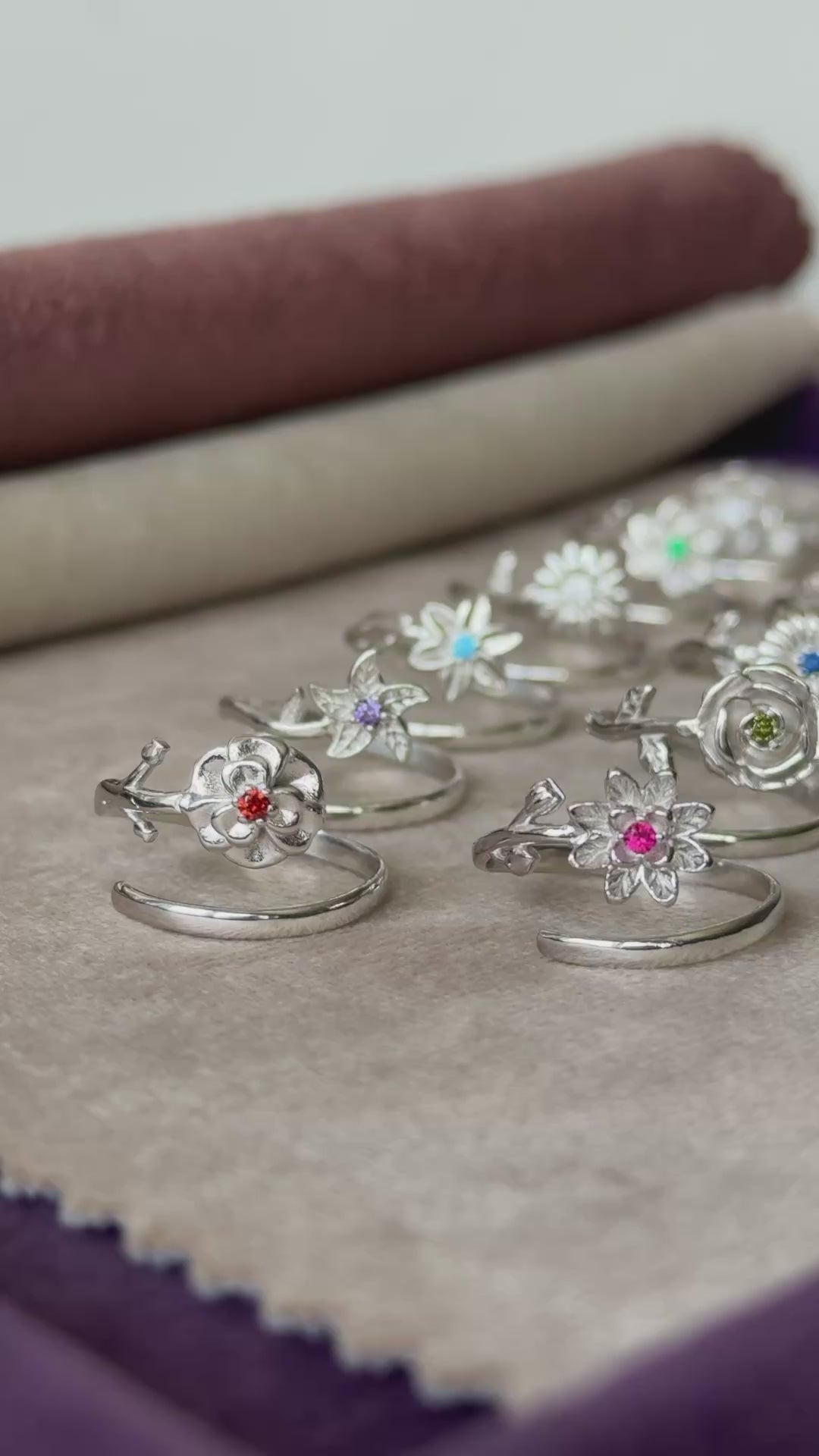 Stellera Birth Flower Rings video